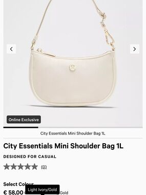 lululemon athletica Mini Shoulder Bag — Light Ivory with Gold Hardware